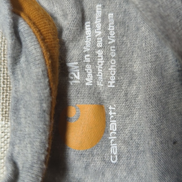 3/$12 12M Carhartt Tool Belt Grey T-shirt - Picture 2 of 3